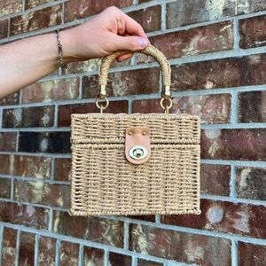 Elegant Tan Woven Handbag